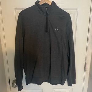 Vineyard Vines Mens 1/2 zip Shep Sweatshirt (grey)